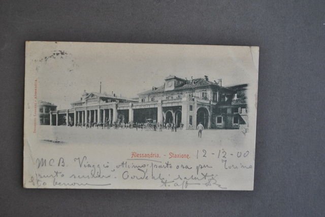 Cartolina Piemonte Alessandria Stazione Treni Ferrovia 1900 | Immagine principale