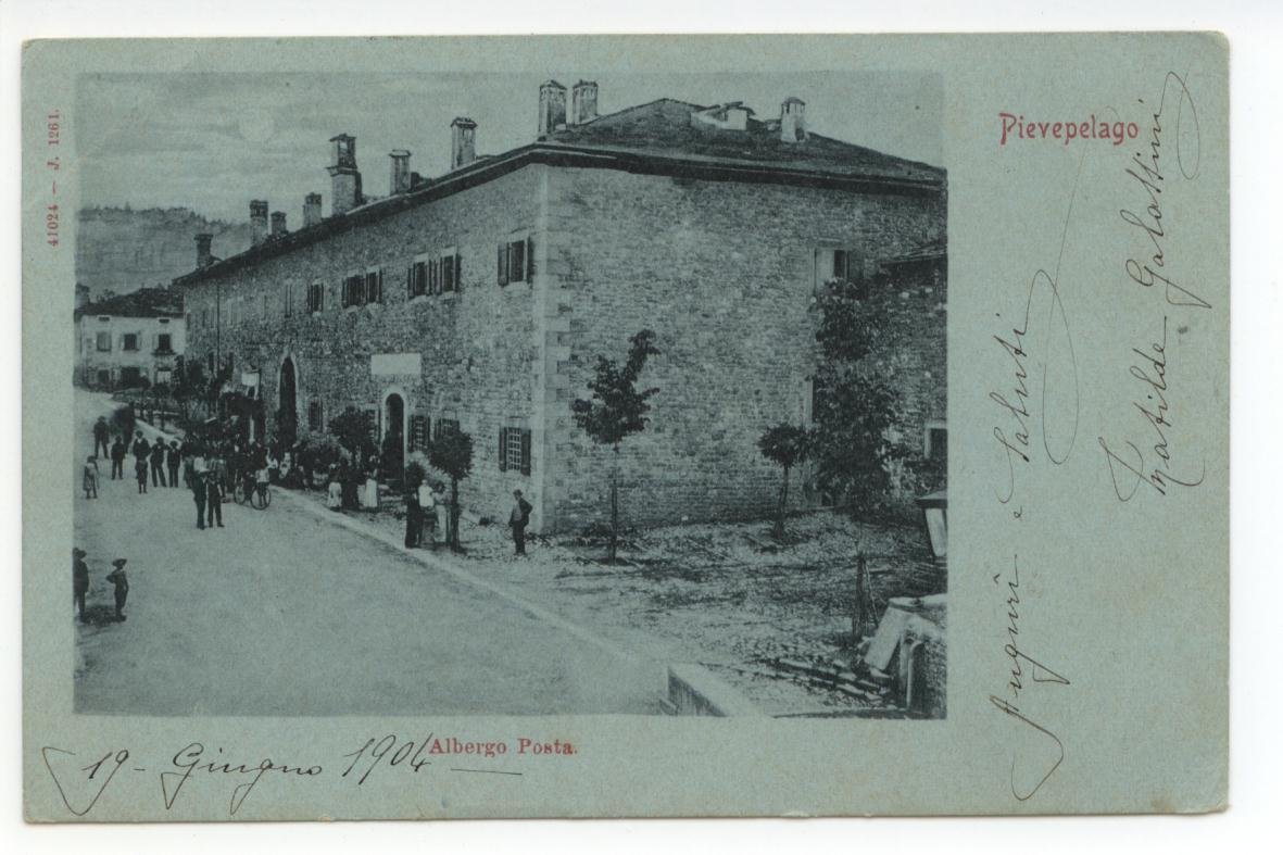Cartolina Pievepelago Albergo Posta 1904 viaggiata Modena | Immagine principale