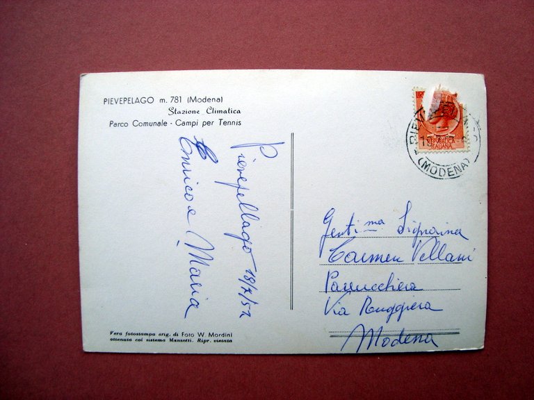 Cartolina Pievepelago Modena 1957 b/n animata viaggiata | Immagine Gallery 2