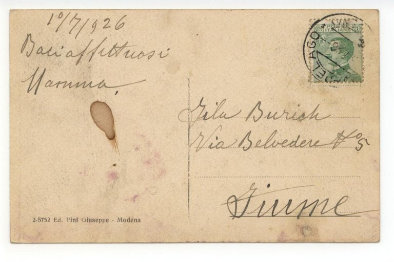 Cartolina Pievepelago Piazza Umberto I 1926 viaggiata Modena | Immagine Gallery 2