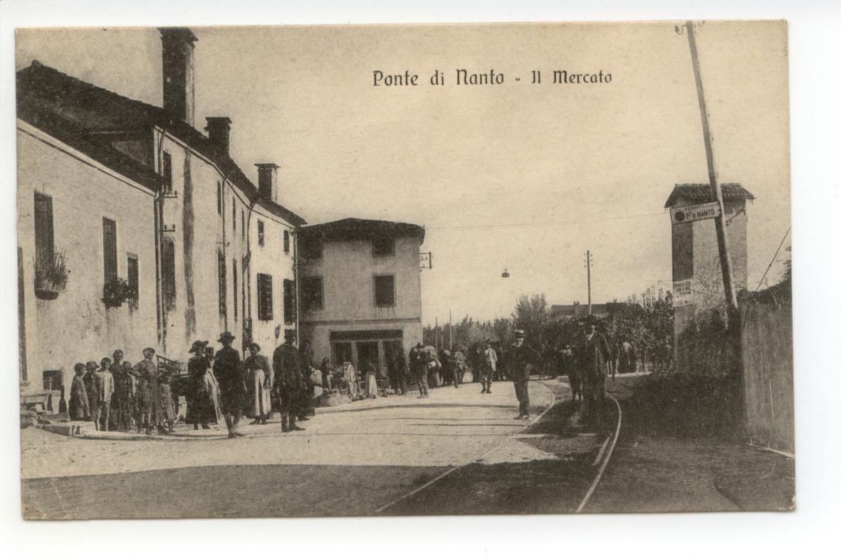 Cartolina Ponte di Nanto Il Mercato 1918 viaggiata Vicenza