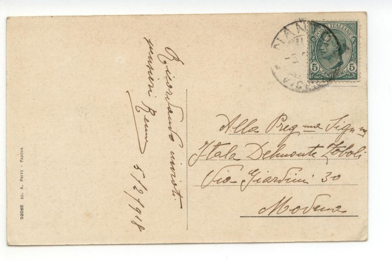 Cartolina Ponte di Nanto Il Mercato 1918 viaggiata Vicenza