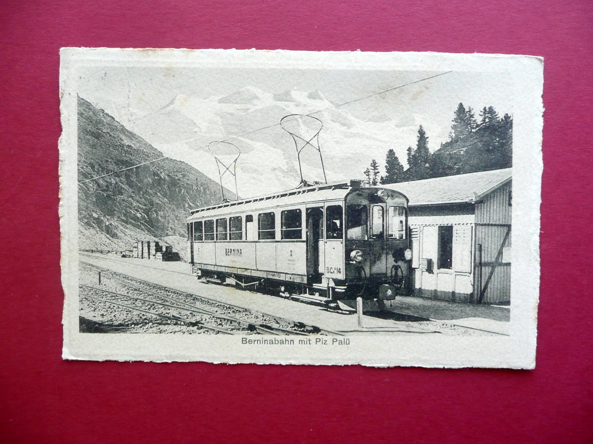 Cartolina Postale Berninabahn Piz Palu Treno Ferrovia Svizzera Viaggiata Rara