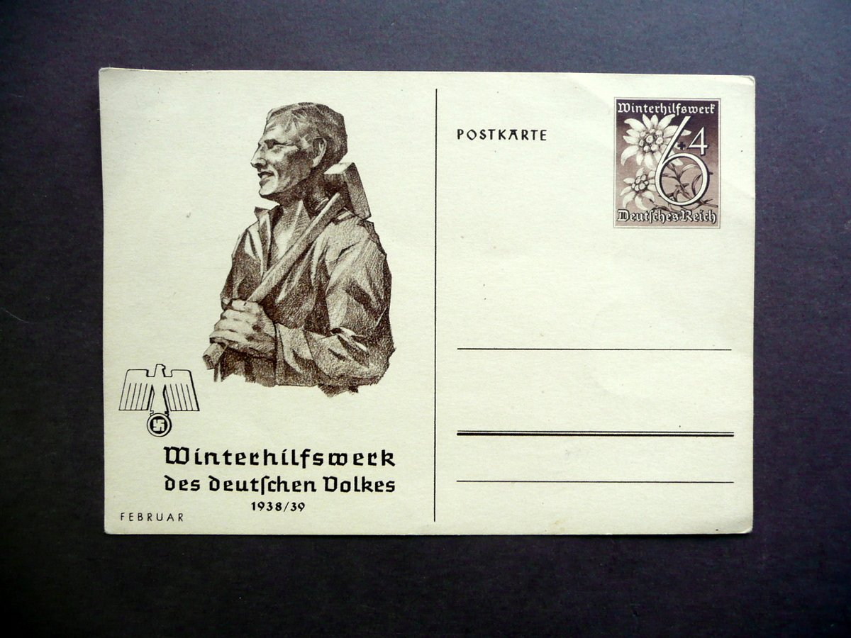 Cartolina Postale Winterhilfswerk des Deutschen Volkes Februar 1938/39 Originale