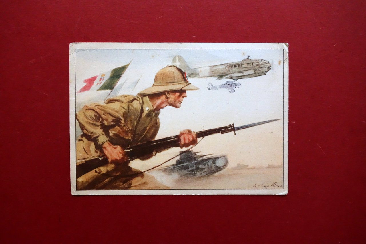 Cartolina Postale WW2 Guerra Arruolamenti Grafica a Colori Viaggiata 1942 …