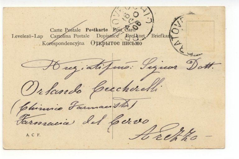 Cartolina Pratovecchio Via Garibaldi 1906 viaggiata Arezzo