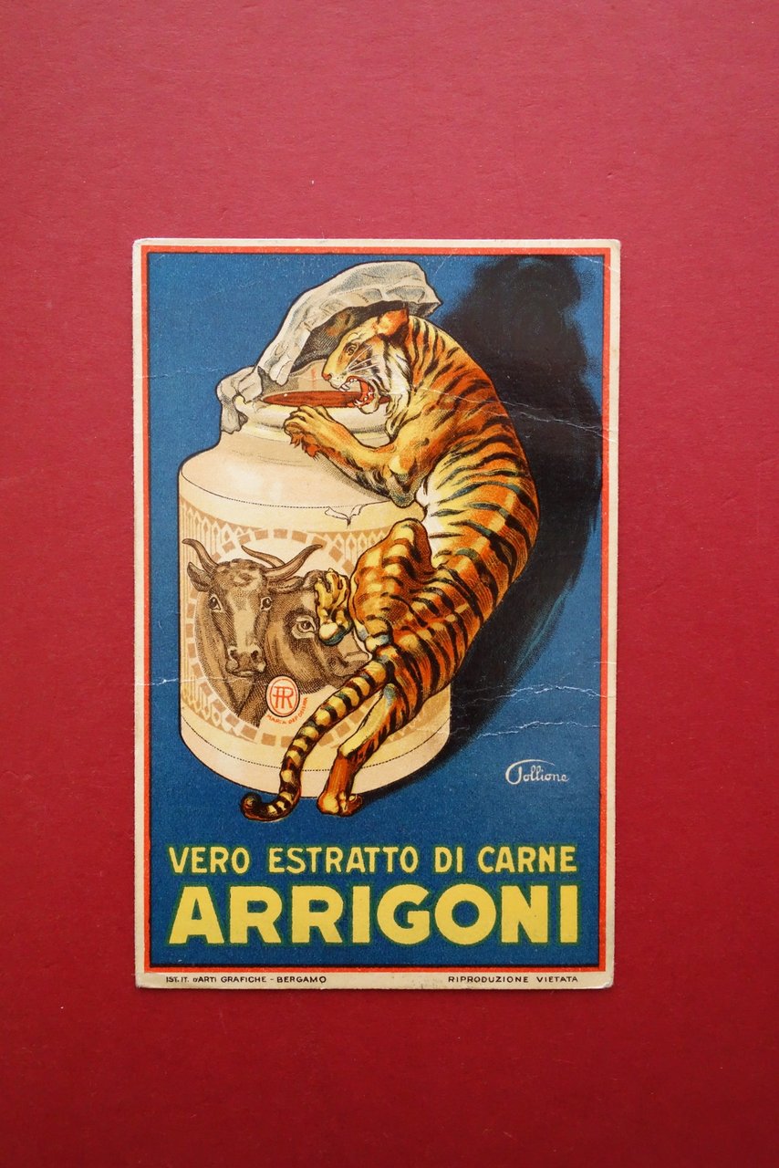 Cartolina Pubblicit‡ Estratto di Carne Arrigoni Trieste Pollione Viaggiata 1925 | Immagine principale