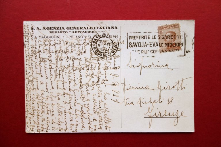 Cartolina Pubblicitaria Auto STEYR Tipo XII 6 Cilindri Novit‡ 1926 …