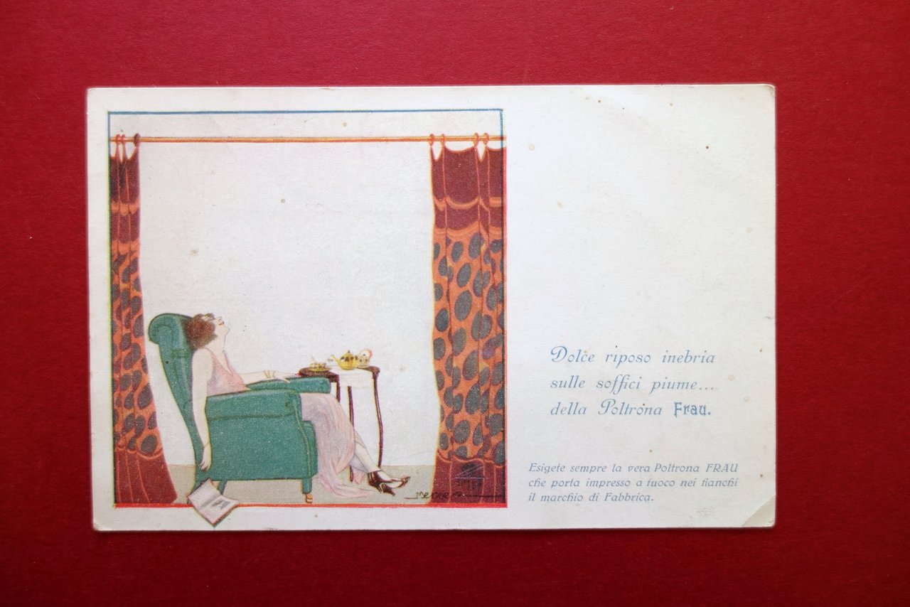 Cartolina Pubblicitaria Poltrona Frau Torino Grafica Mendez Non Viaggiata
