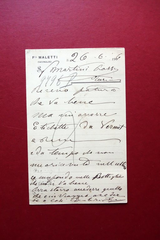 Cartolina Pubblicitaria Stabilimento Maletti Casinalbo Modena Viaggiata 1906