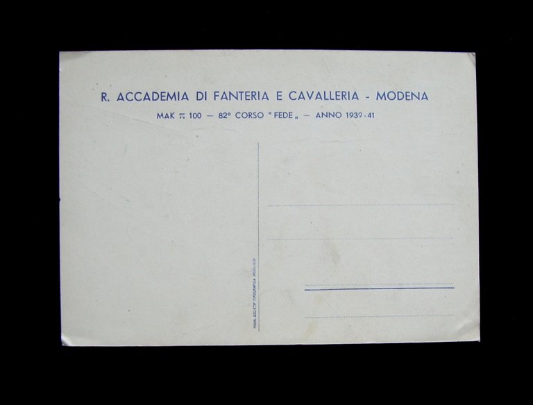 Cartolina R Accademia di Fanteria e Cavalleria Modena 1939 non …