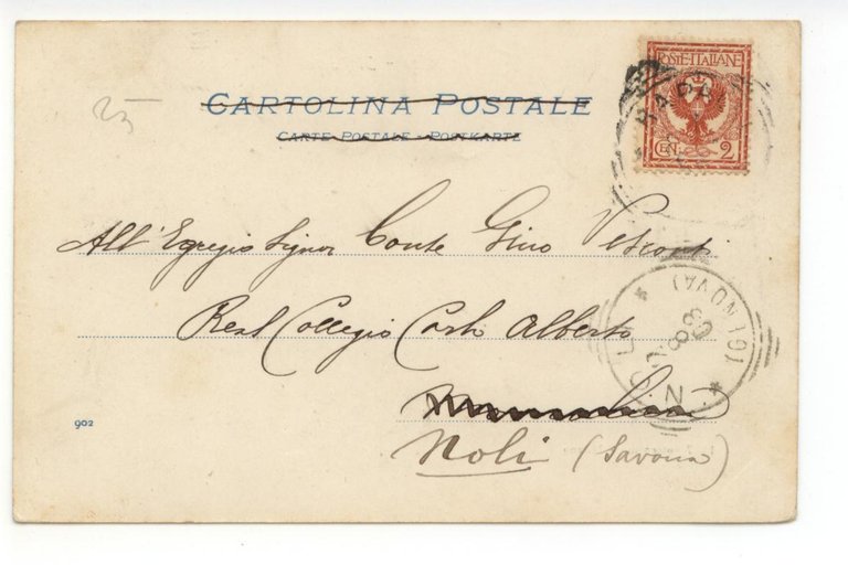 Cartolina Rapallo Il Porto 1903 viaggiata Genova
