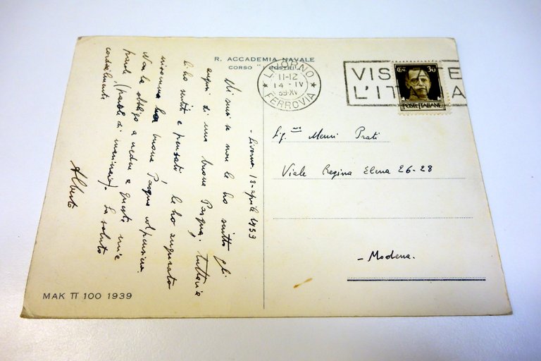 Cartolina Reale Accademia Navale corso "I Rostri" Mak P. 100 …