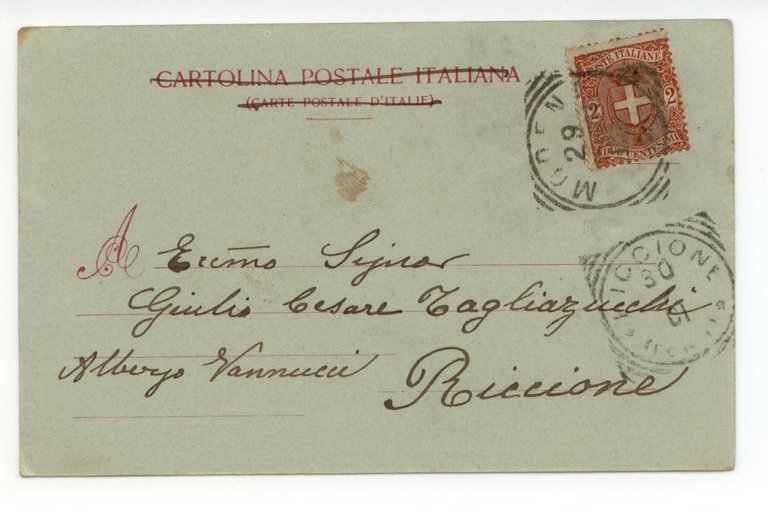 Cartolina Reggio Emilia Barriera Vittorio Emanuele viaggiata 1901