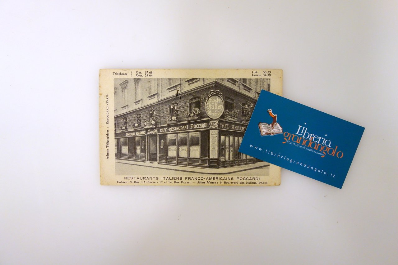Cartolina Restaurants Italiens Franco Americains Poccardi Parigi Viaggiata 1921 | Immagine principale