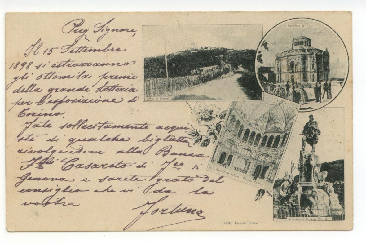 Cartolina Ricordo dell'Esposizione di Torino Sulle Rive del Po 1898 …