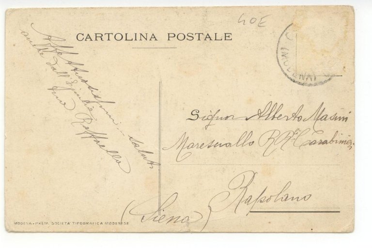 Cartolina Ricordo delle Onoranze Al Generale Enrico Cialdini 1911 viaggiata