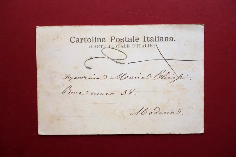 Cartolina Ricordo di Carpi Castello dei Pio 1900 Viaggiata Animata …