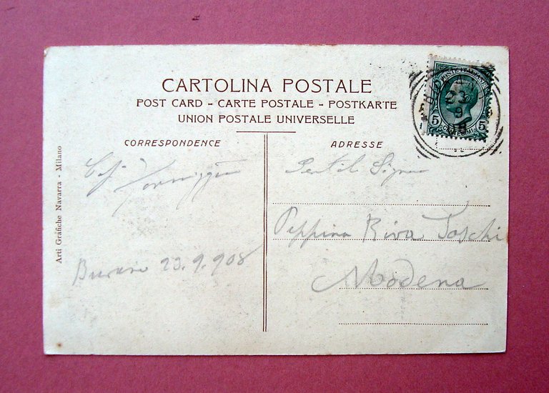 Cartolina Ricordo Scuola Merletti Burano 1908 viaggiata