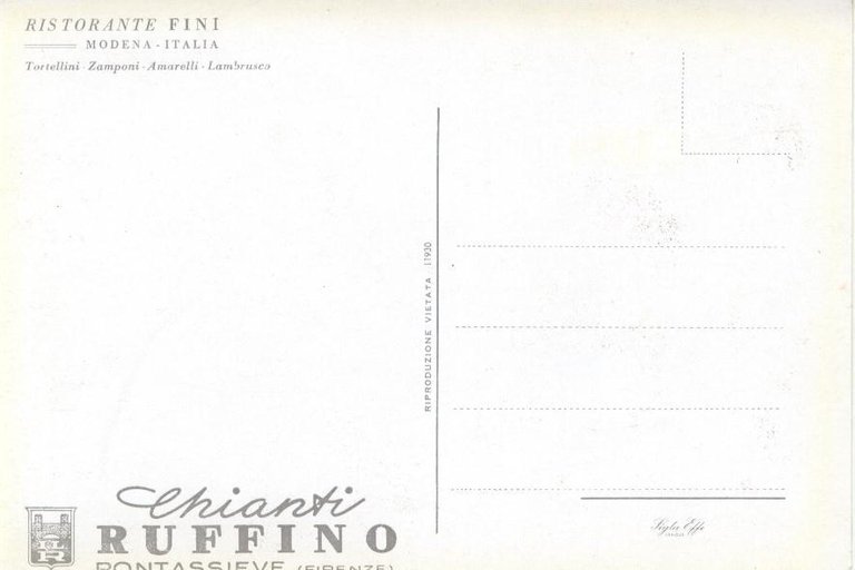 Cartolina Ristorante Fini Modena Italia non viaggiata