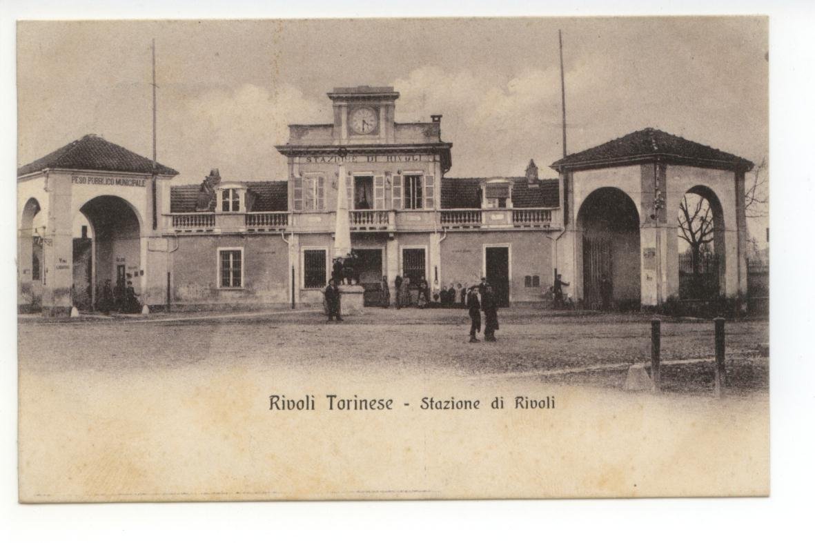 Cartolina Rivoli Torinese Stazione di Rivoli 1921 viaggiata | Immagine principale
