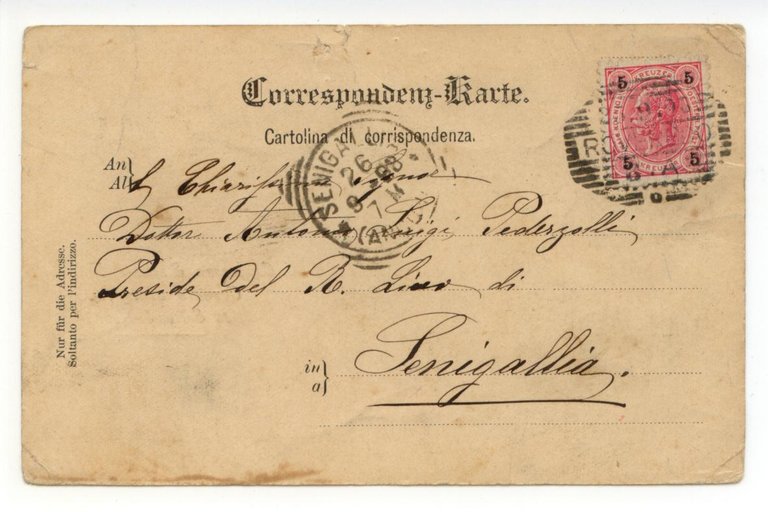 Cartolina Rovereto Il Castello Leno Monumento a Rosmini Il Corso …