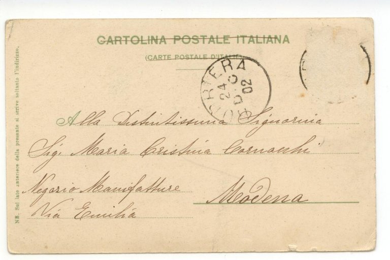 Cartolina Rubbiera Emilia Piazzale del Forte 1902 viaggiata Reggio Emilia