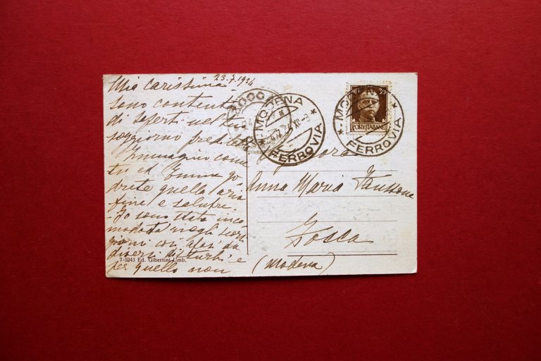 Cartolina Saluti da Lesignana Spiaggia Villa Clementina Chiesa Viaggiata 1934 | Immagine Gallery 2