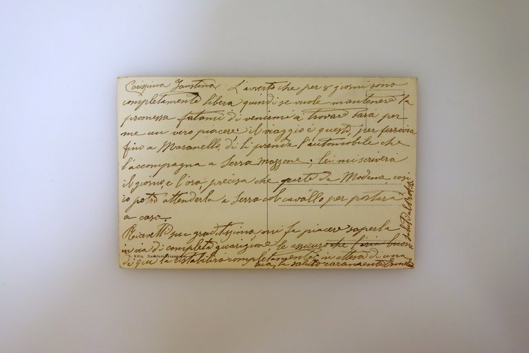 Cartolina Saluti da Riccò Farneta di Monfestino Annotata d'Epoca Primo …