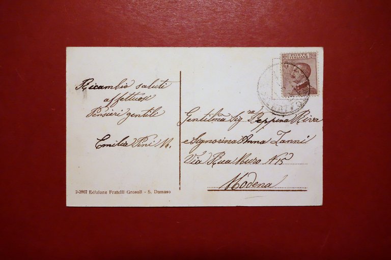 Cartolina Saluti da San Damaso Modena Villa Bentivoglio Negozio Grosoli …