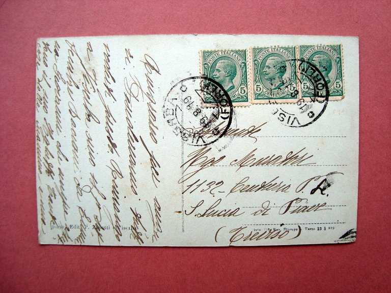 Cartolina Saluti dalla Spiaggia Viserba 1919 viaggiata Riviera Adriatica | Immagine Gallery 2