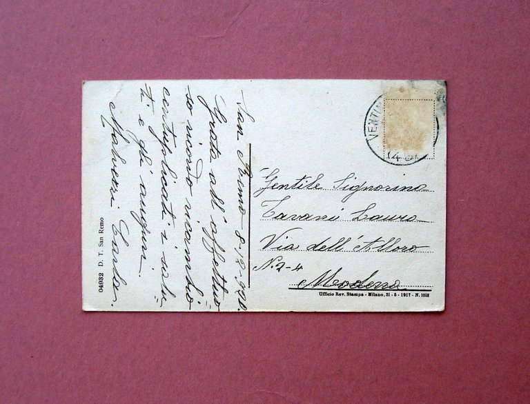 Cartolina San Remo Corso Umberto Viaggiata 1920 | Immagine Gallery 2