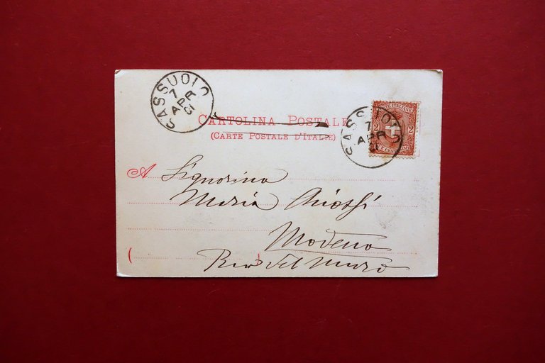 Cartolina Sassuolo Modena Piazza della Guglia Viaggiata 1901