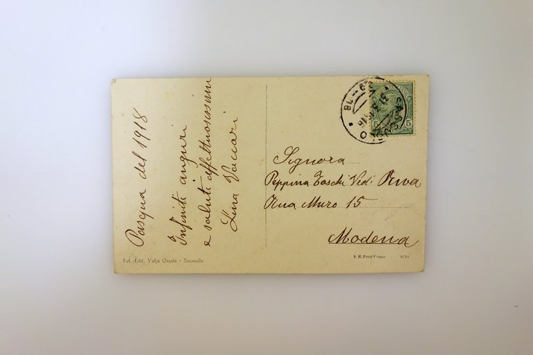 Cartolina Sassuolo Via Rocca e Palazzo Ducale Viaggiata Animata 1918 …