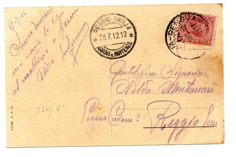 Cartolina Savona Corso Colombo 1912 viaggiata