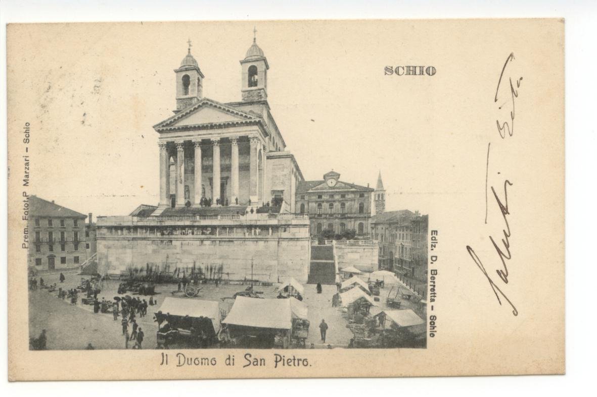 Cartolina Schio Il Duomo di San Pietro 1901 viaggiata Vicenza …