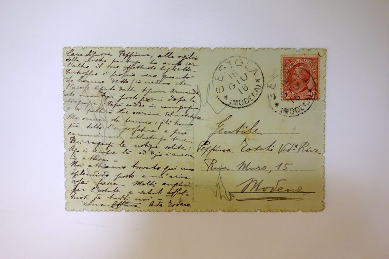 Cartolina Sestola Arrivo dell'Automobile Linea Pavullo Sestola Viaggiata 1916