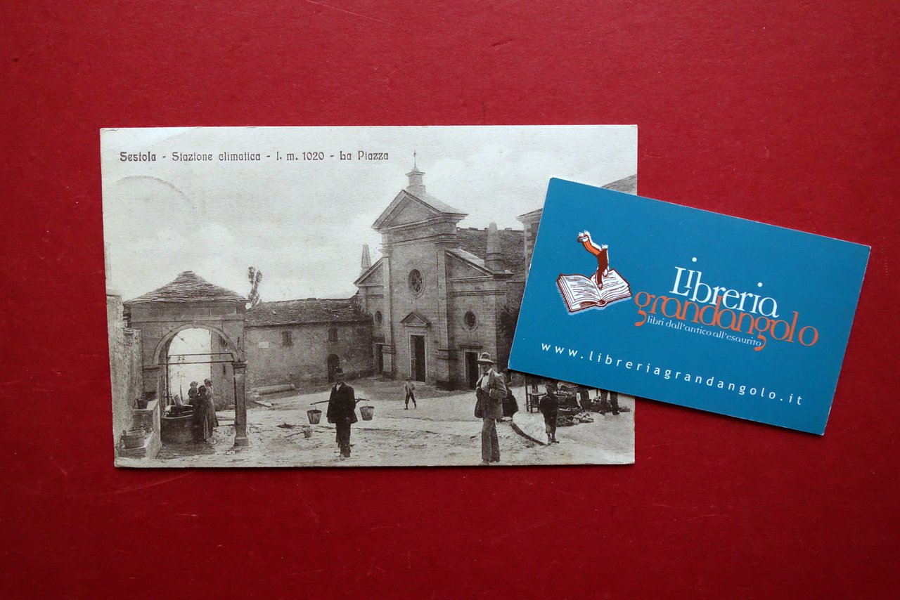 Cartolina Sestola la Piazza Viaggiata Animata 1914 Modena Appennino