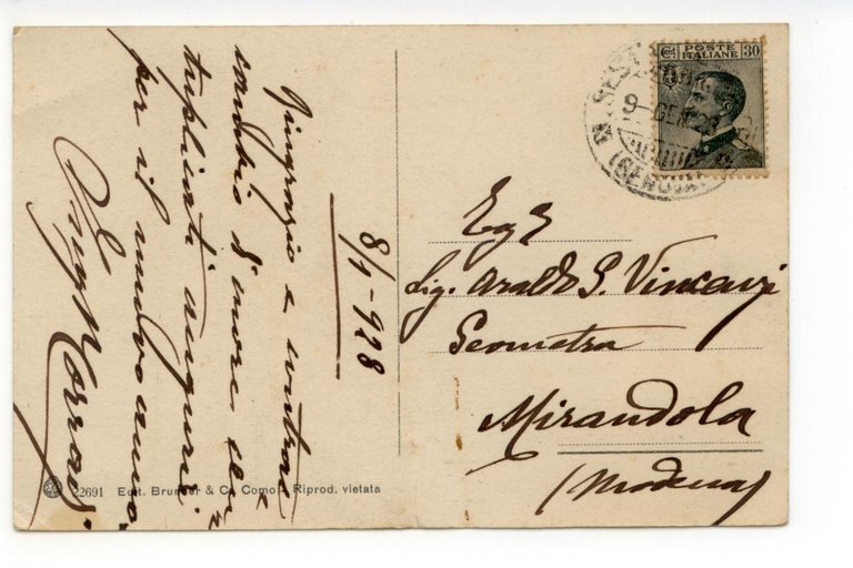 Cartolina Sestri Levante Giardini 1928 viaggiata Genova | Immagine Gallery 2