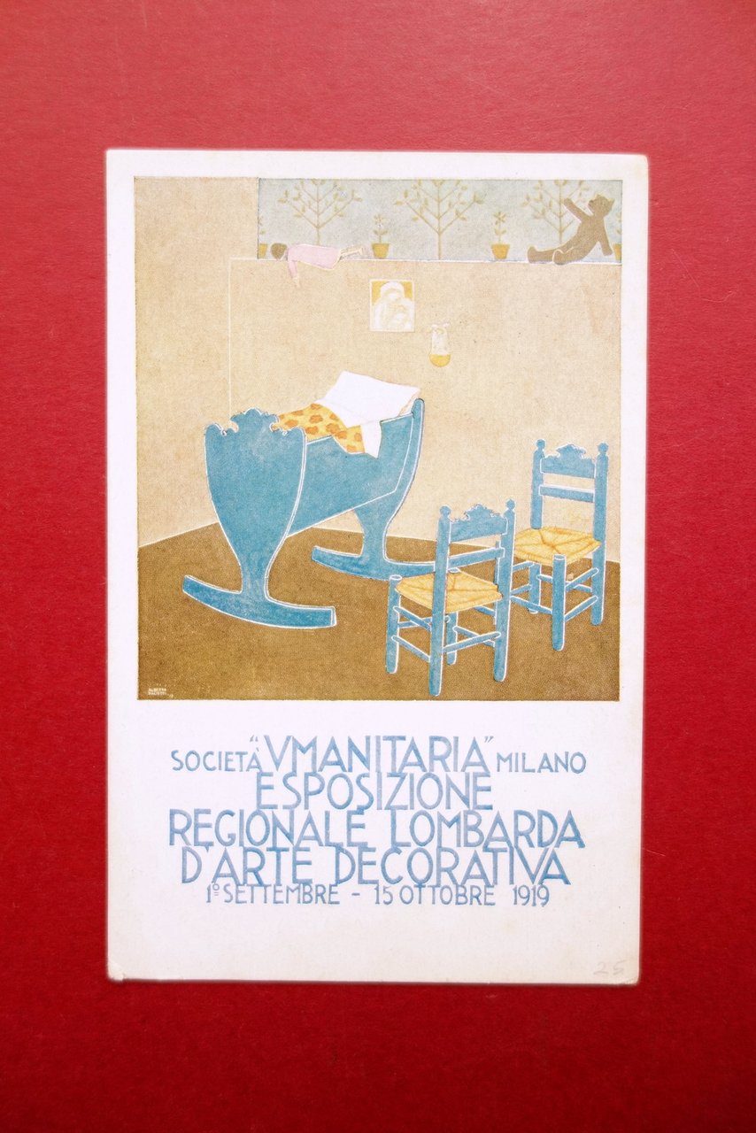 Cartolina Soc. Umanitaria Milano Esposizione Arte Decorativa 1919 Salietti