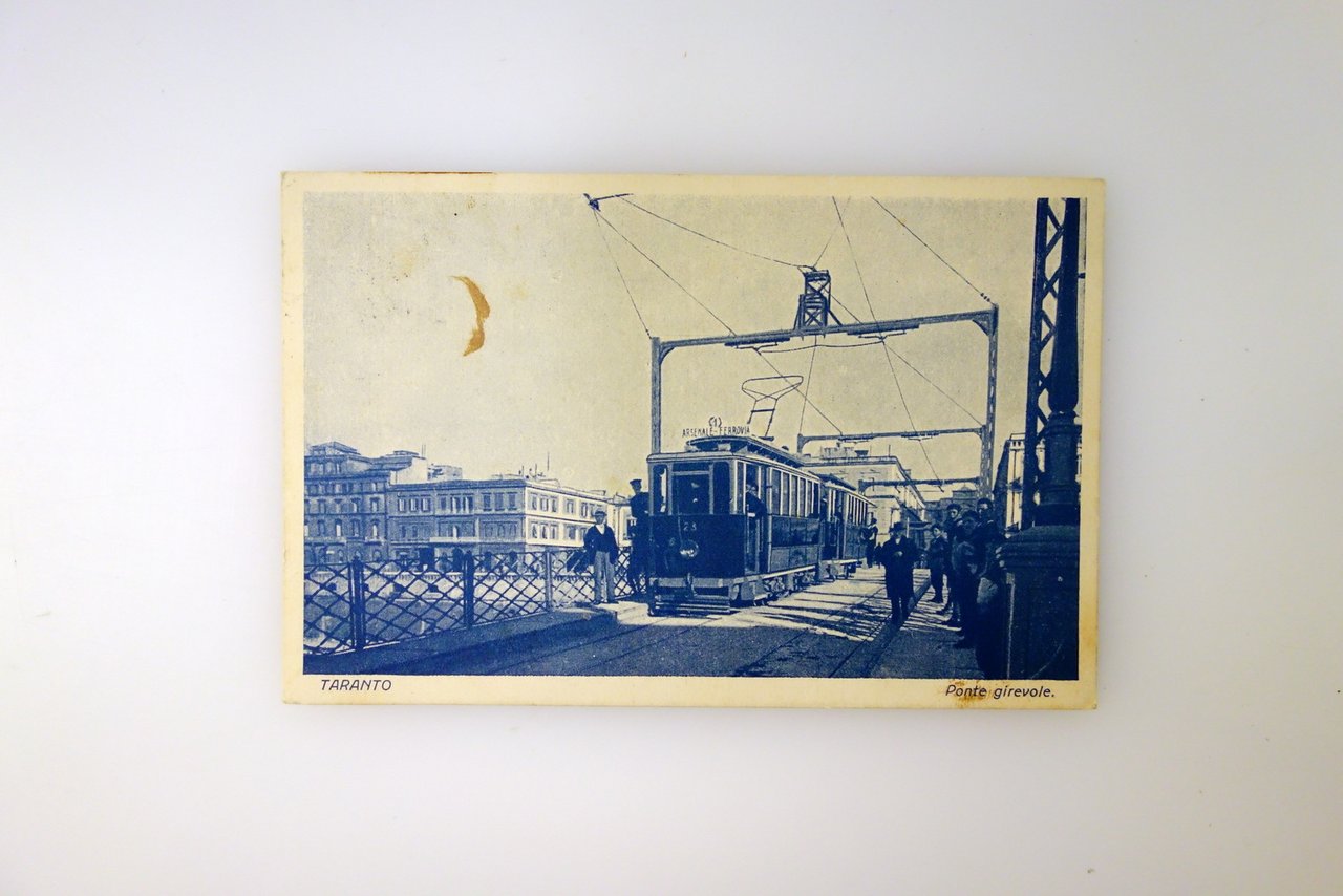 Cartolina Taranto Ponte Girevole Tram Linea 1 Arsenale Ferrovia Viaggiata … | Immagine principale