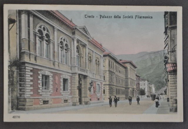 Cartolina Trentino Trento Palazzo Societ‡ Filarmonica 1912