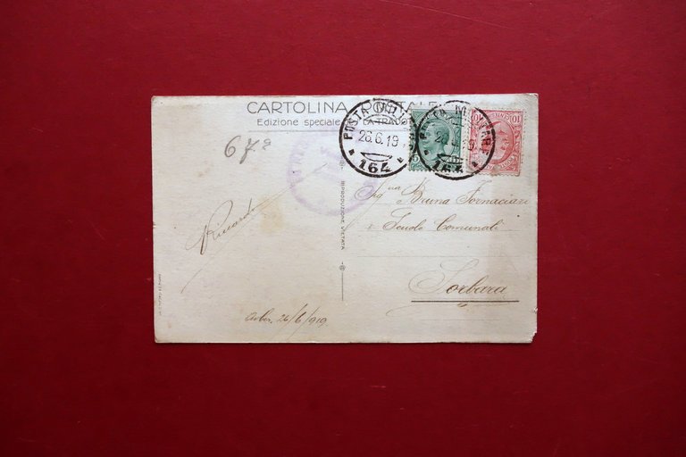 Cartolina Umberto Brunelleschi serie Le Coraggiose Postina Viaggiata 1919 | Immagine Gallery 2