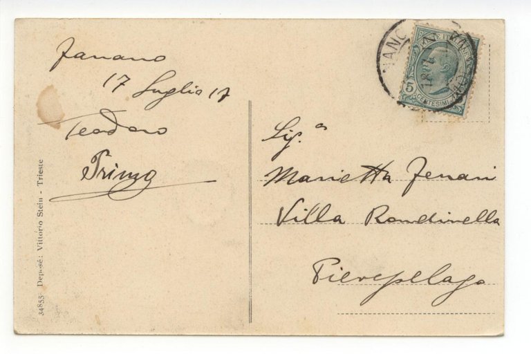 Cartolina Un Saluto da Fanano 1917 viaggiata Modena | Immagine Gallery 2