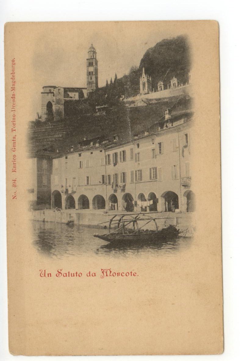 Cartolina Un Saluto da Morcote non viaggiata Svizzera barca | Immagine principale