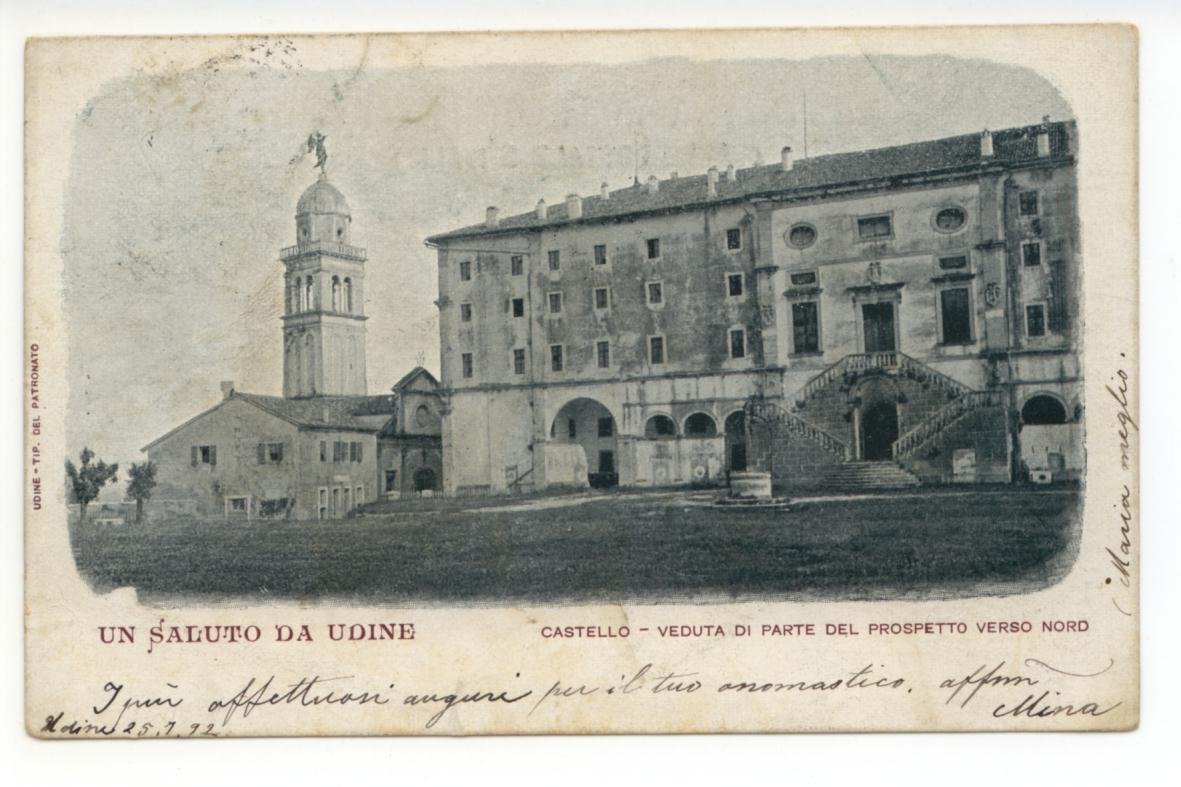 Cartolina Un Saluto da Udine Castello Veduta di Parte del …