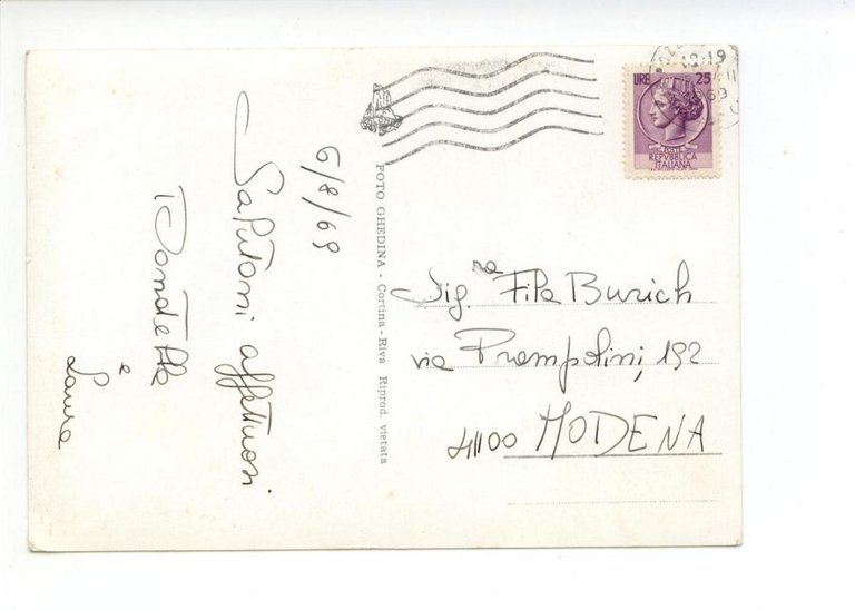 Cartolina Val di Fassa Pozza Albergo Trento 1969 viaggiata