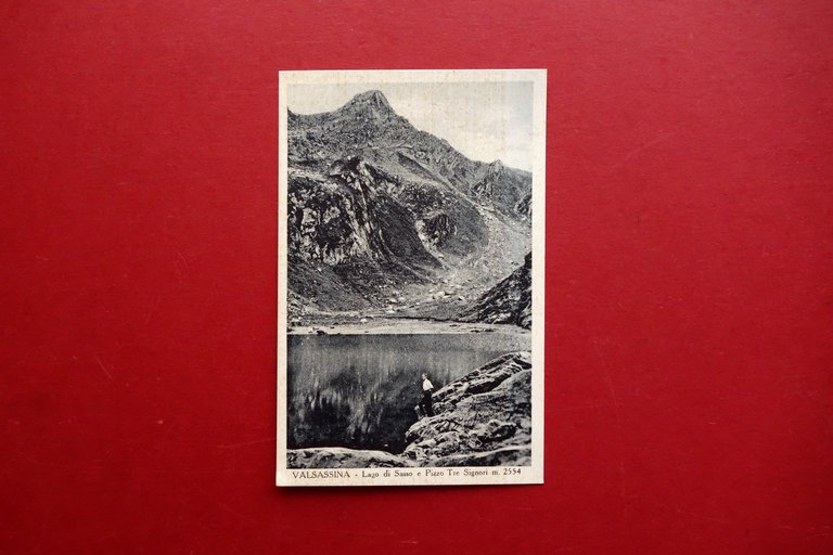 Cartolina Valsassina Lago di Sasso e Pizzo Tre Signori non viaggiata Lecco