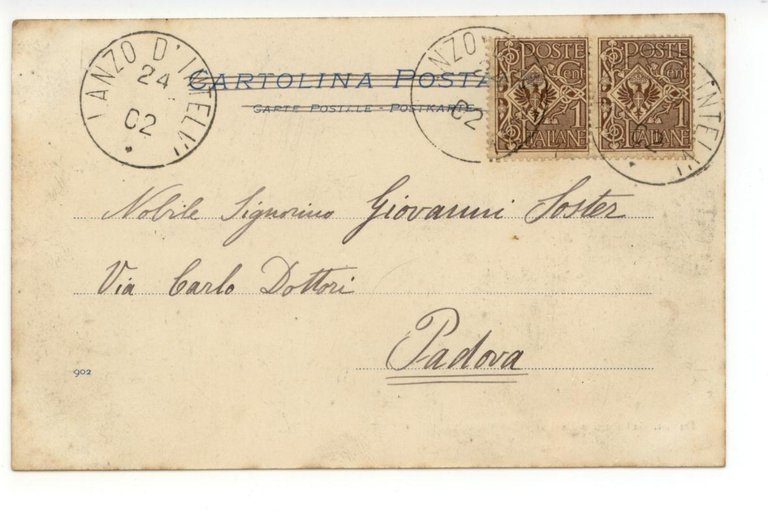 Cartolina Veduta di Lanzo Intelvi 1902 viaggiata Como