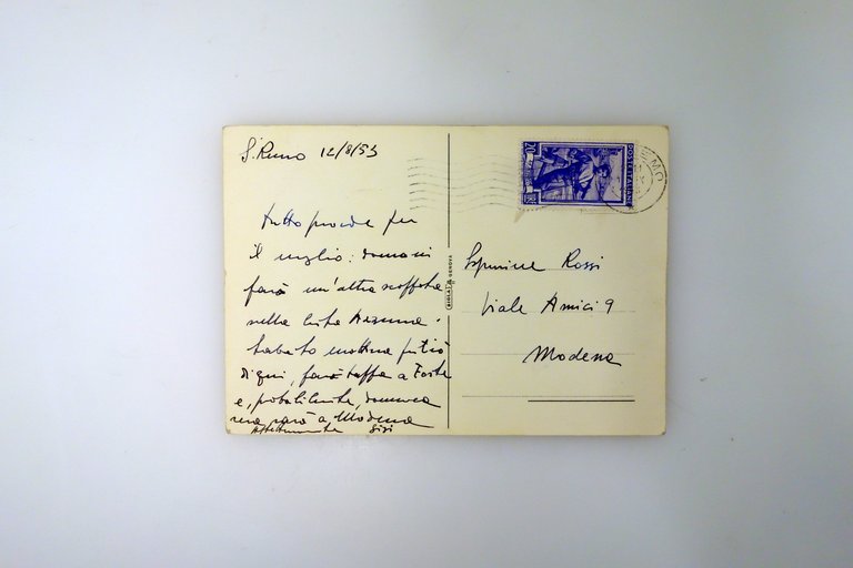 Cartolina VII° Mostra Nazionale di Floricoltura Sanremo 1953 Bonalumi Viaggiata | Immagine Gallery 2